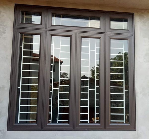 Mẫu cửa đổ nhôm Xingfa tem đỏ kiểu chớp lật