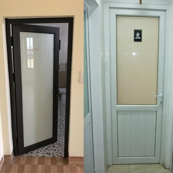 Bên trái là mẫu cửa nhôm kính Xingfa