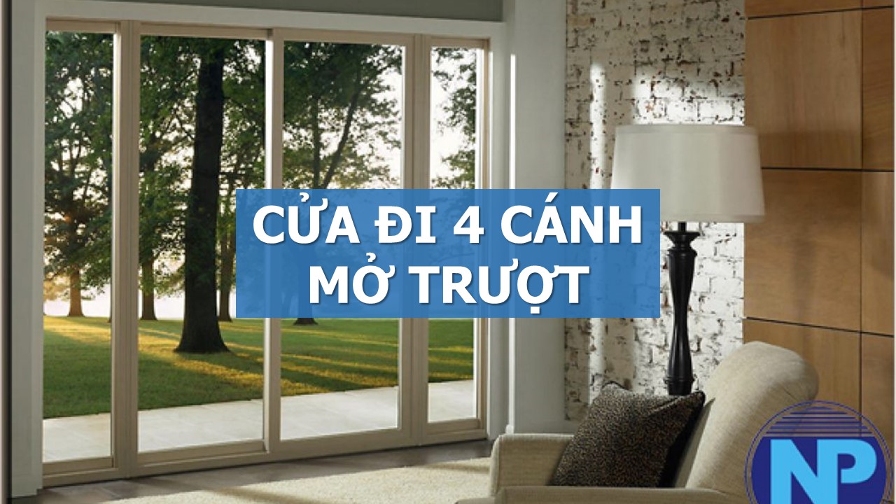 cửa đi 4 cánh mở trượt